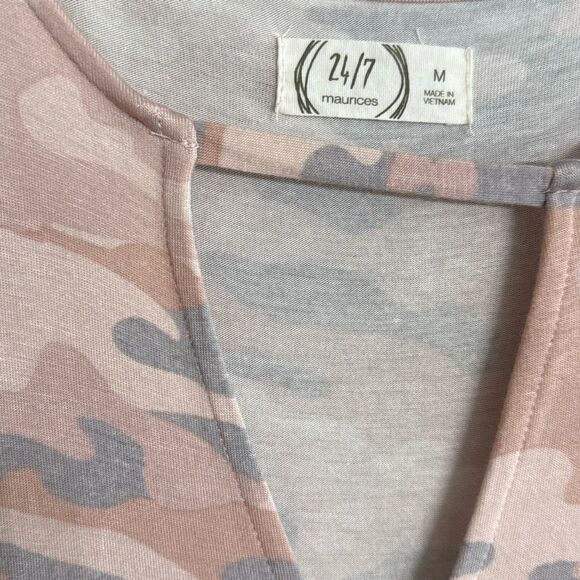 Maurices 24/7 Camo Keyhole Shift Dress Size M - Picture 3 of 5